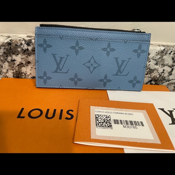 Monogram Taiga coin cardholder in denim - Picture 2 of 6